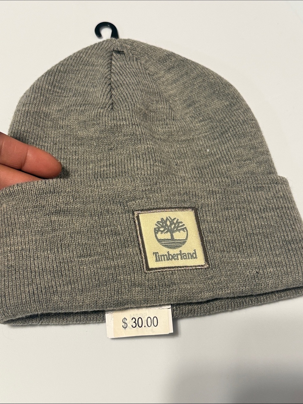 Timberland woman Light Gray Knit Cuffed Beanie